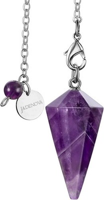 ''Collar de péndulo de cristal de amatista natural, péndulos para adivinación ''