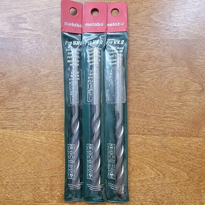 3pc-New Metabo ''PRO VX2'' STRAIGHT SHANK Concrete Drill Bit 3/8'' x 6'' BRAND NEW