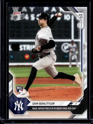 #ad 2026 Topps Now #114 Cam Schlittler Base Card Qty RC Rookie $5.99