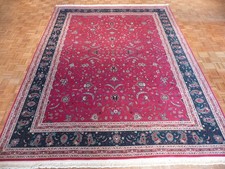 9 X 12 Hand Knotted Hot Pink Fine Persian Kashan Design Rug G382