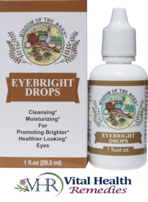 Wisdom of the Ages  - Eyebright Drops - 1 fl oz - All Natural Eye Drops