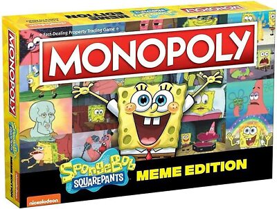 Monopoly: Spongebob Squarepants Meme Edition Board Game New Family Game Night