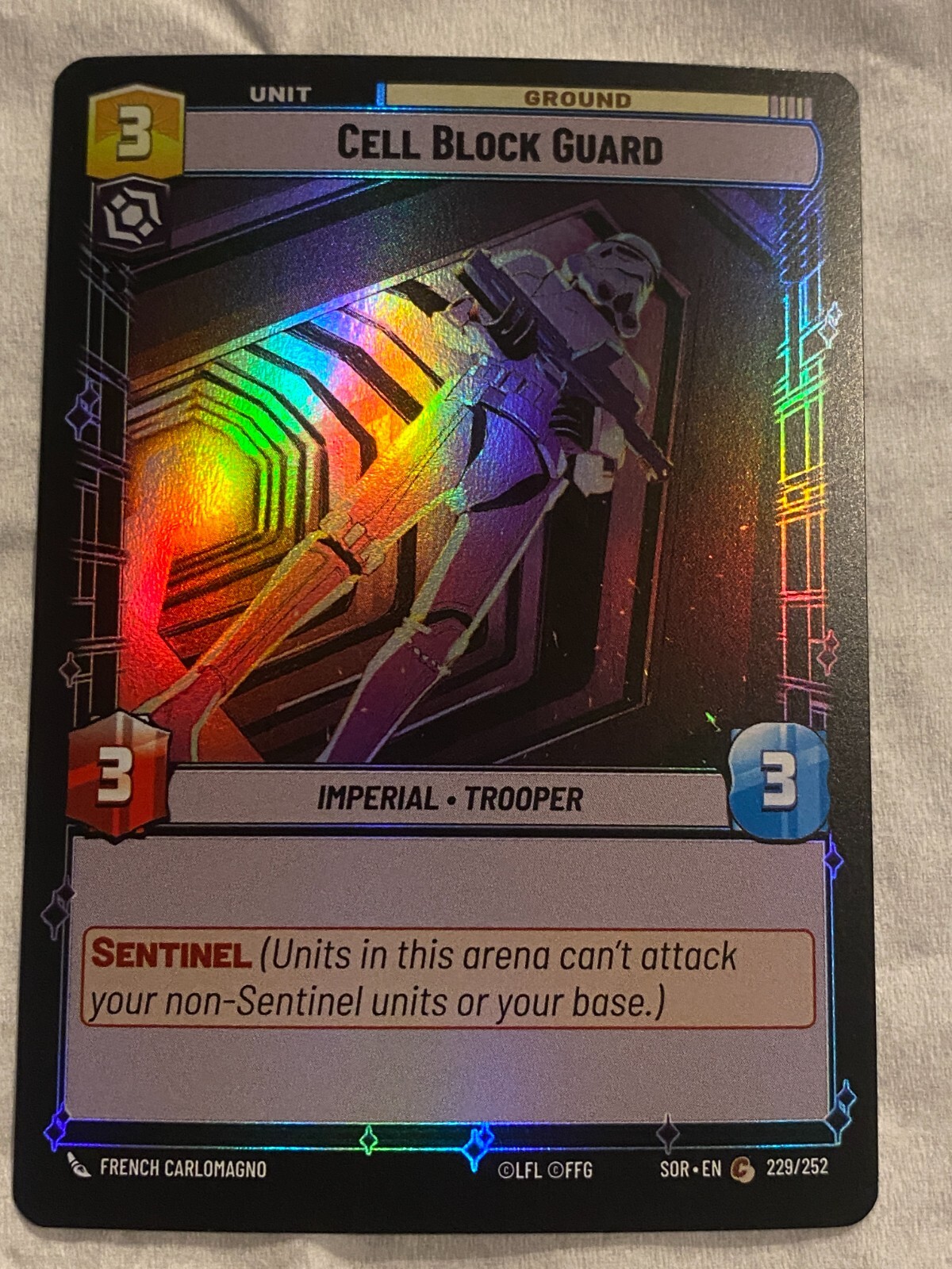 STAR WARS UNLIMITED TCG SoR CELL BLOCK GUARD Foil NM