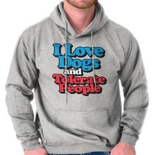 I Love Dogs And Tolerate People Funny Antisocial Introvert Hoodie Sweatshirt