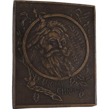 Santa Claus President 1927 Merry Christmas Holiday Xmas 70s Vintage Belt Buckle