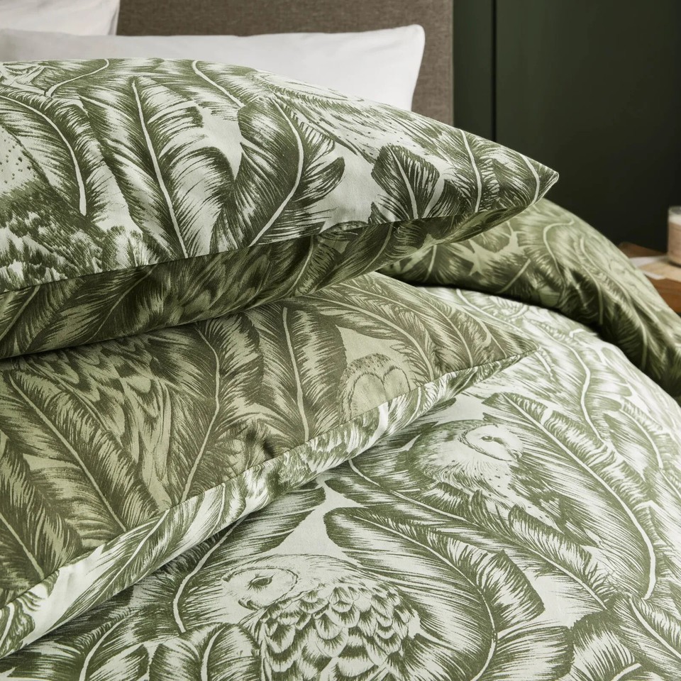 Albus Heritage Owl Duvet Cover Forest Green Reversible Woodland Bedding