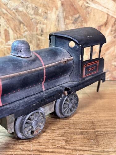 JEP Escala 0 , Locomotora Antigua Tipo 120 , A de Enganche, Chapa Negra Y Rojo - Imagen 10 de 10