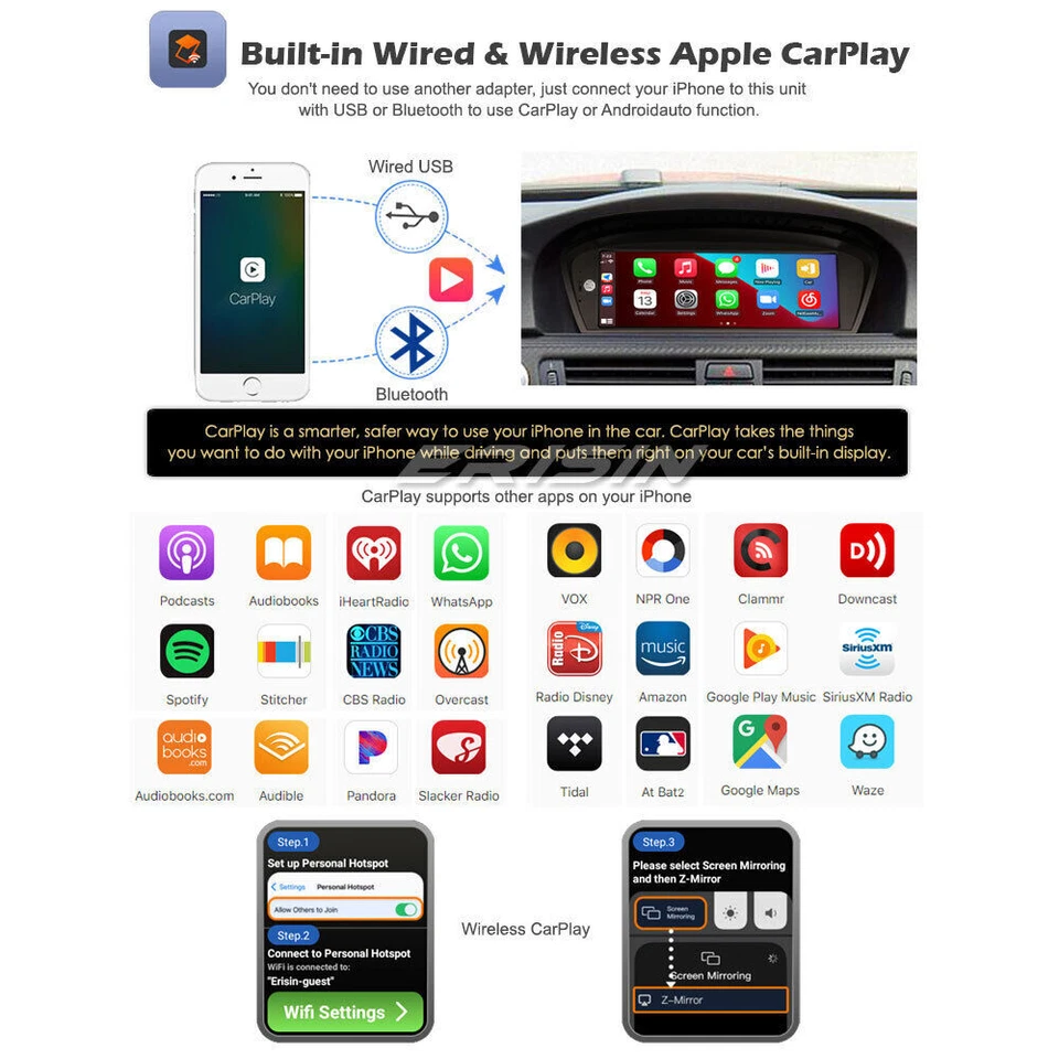 8.8” Android 13.0 Autoradio GPS Navi BMW 3er E90 E91 E92 E93 5er E60 E61 E63 CIC - Bild 4 von 4