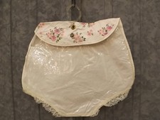 Vtg 1950s NEW Floral Lace Panty Hanging Snap Close Plastic Lingerie Hosiery Bag