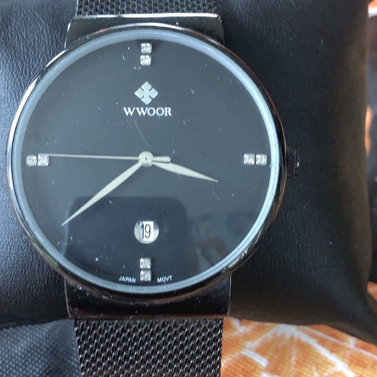 Men's Casual Dress Watch w/ Dates Quartz Stainless Steel Black