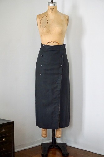 Xiao Studio Dark Blue Foldover Woven Silk / Linen Skirt Maryam Nassir Zadeh M/L - Picture 12 of 13