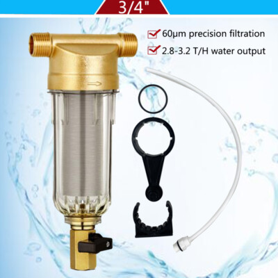 Reusable Spin Down Sediment Water Filter Whole House 60 Micron Pre-Filter System