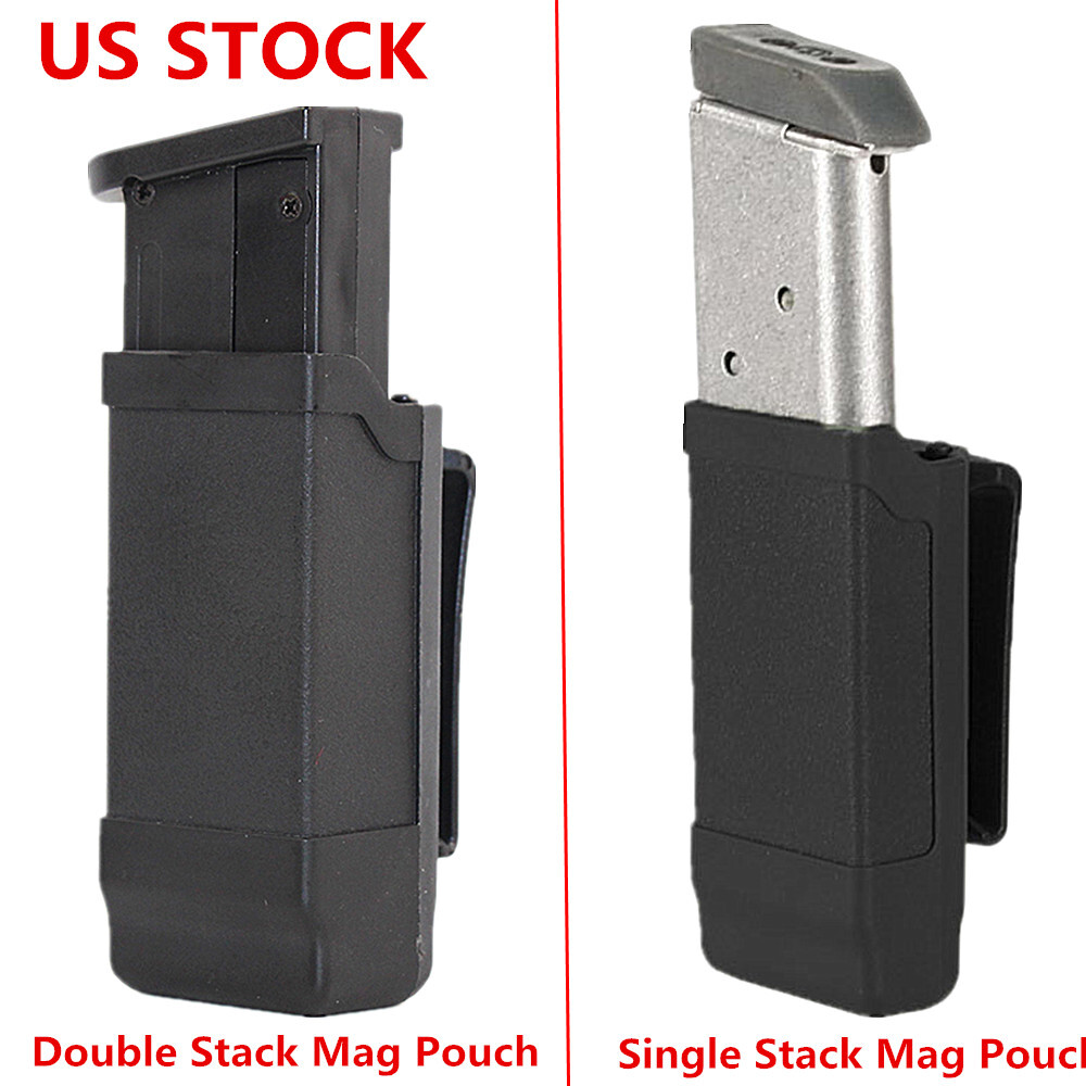 Tactical Single/Double Stack Magazine Pouch Mag Holder for 1911/9mm To .45 Cal