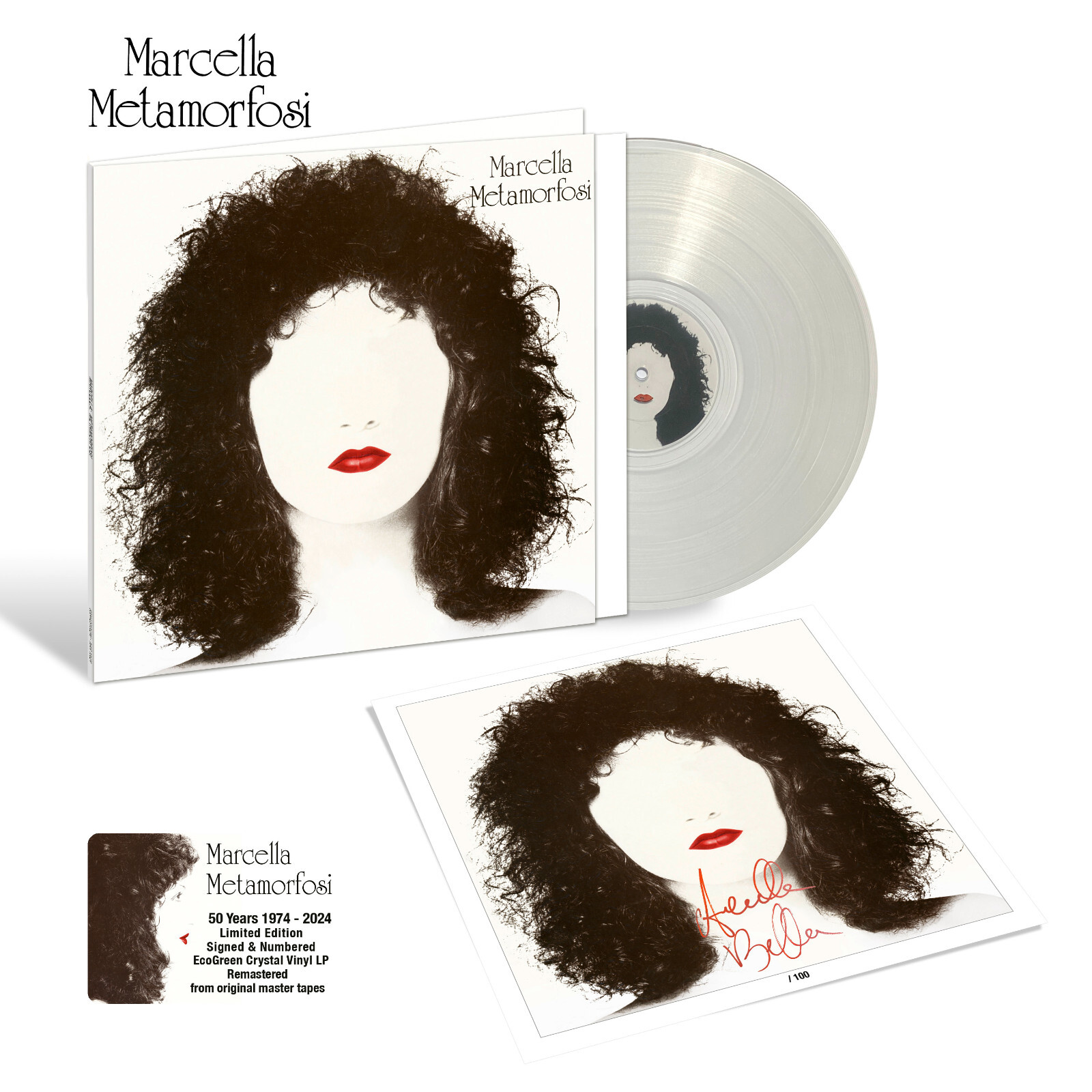 Marcella Bella Metamorphosis (50Th Anniversary) Vinyl Lp Transparent Autographed