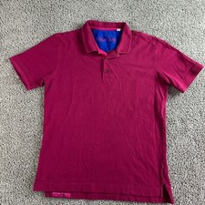 Robert Graham Shirt Mens Medium Red Maroon Classic Fit Short Sleeve Polo