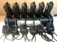 Lot of 6 M/A-Com Harris P7100ip UHF 450-512 Radio HT7150SU1X with Gang Charger
