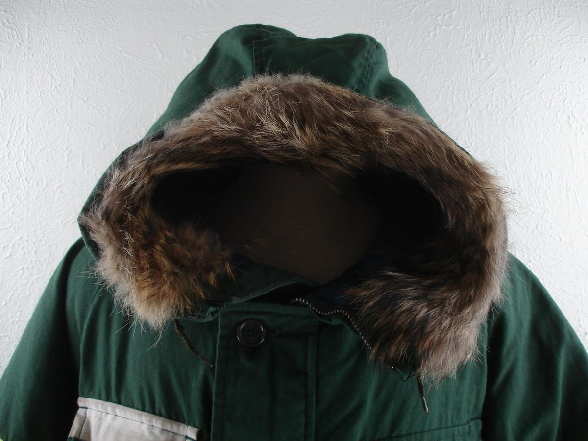 Men's sz S 1970s Alyeska Pipeline Arctic Goose Down Coyote Fur