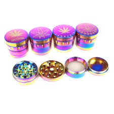 Metal Grinder 40mm 4 Pieces Rainbow Dry Herb Shredder Convex Surface UK