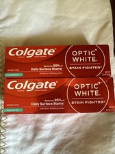 NEW Colgate Lot of (2) Optic White Stain Fighter Toothpaste Fresh Mint Gel 4.2oz