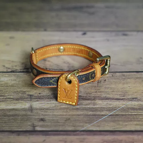 Louis Vuitton dog collar with leash Brown ref.225165 - Joli Closet