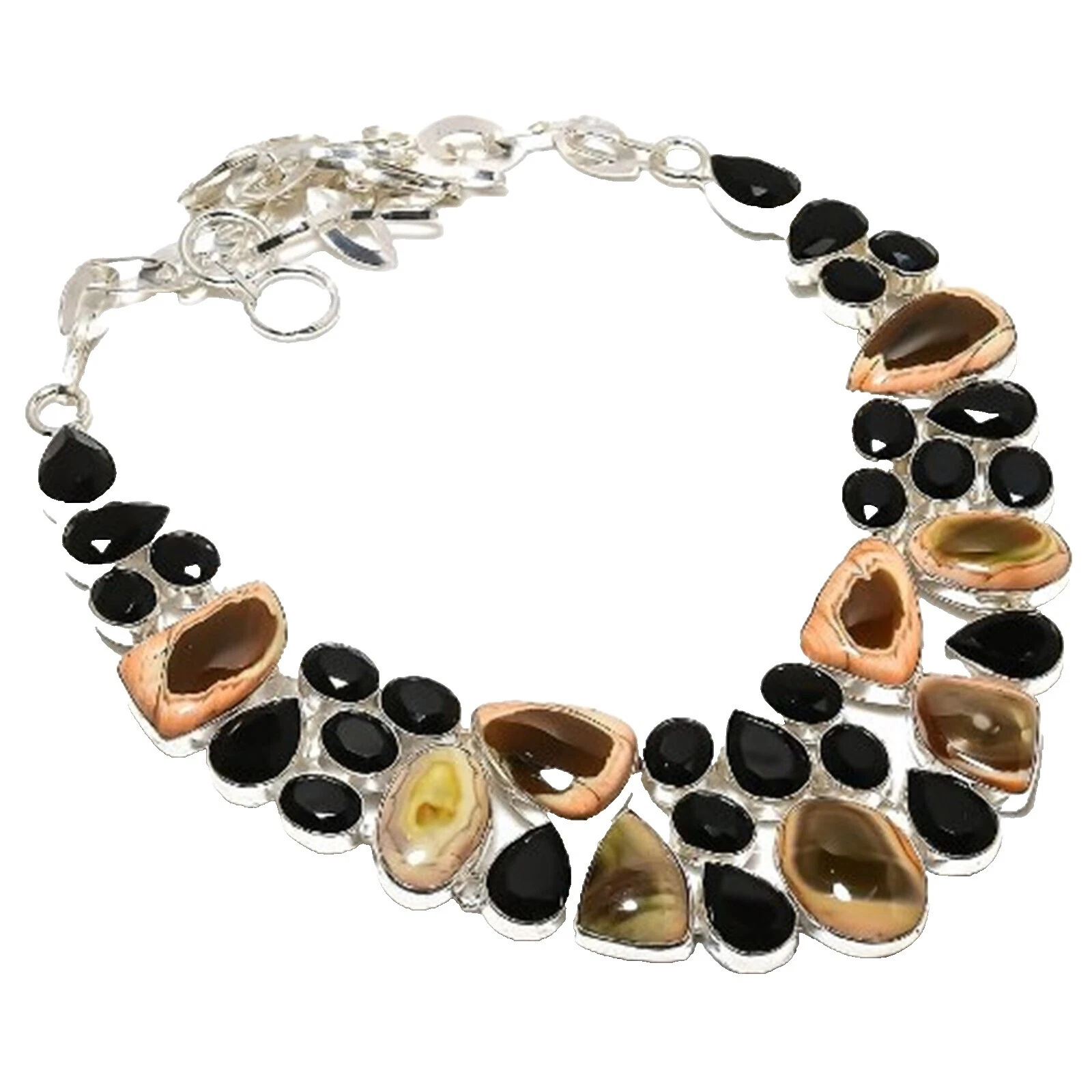 Jasper declaración Marrón Moda Collares y Colgantes