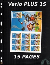 15 VARIO 1S PLUS Pocket Pages for Stamp Currency Collecting Black 8 1/2 x 11