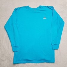 Vintage Adidas Shirt Mens XL Blue Crewneck Pullover Casual TEE Made in USA