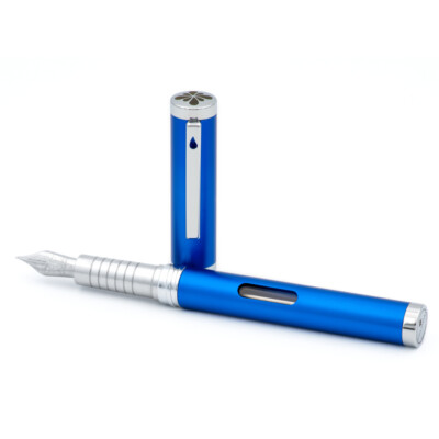 Diplomat Nexus Fountain Pen in Blue/Chrome - Extra Fine Point - NEW in Box