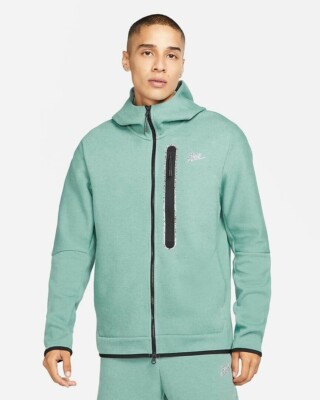 Nike Tech Fleece Sportswear Hoodie Men's Coastal Green DD4688-361 Size  Small | eBay