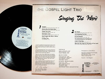 The Gospel Light Trio Singing The Word Christian Vinyl LP Record
