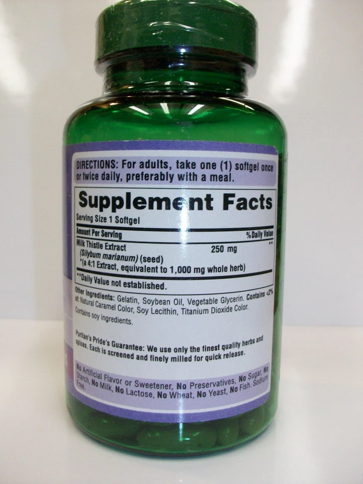 Cardo mariano (silimarina) 1000 mg - 180 cápsulas blandas Foto 2 de 3