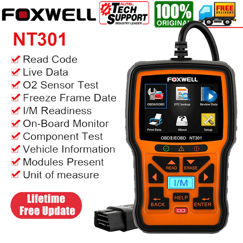 Foxwell NT301 OBD2 Scanner Code Reader Check Engine Fault Car Diagnostic Tool US - Picture 1 of 11