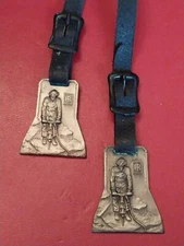 PAIR OF VINTAGE INGERSOLL RAND WATCH FOBS JACKHAMMER COMPANY ADVERTISINGS