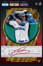 TOPPS BUNT 2022 JULIO RODRIGUEZ RC, FIVE STAR RED SIG,M’s, 496cc [DIGITAL CARD]