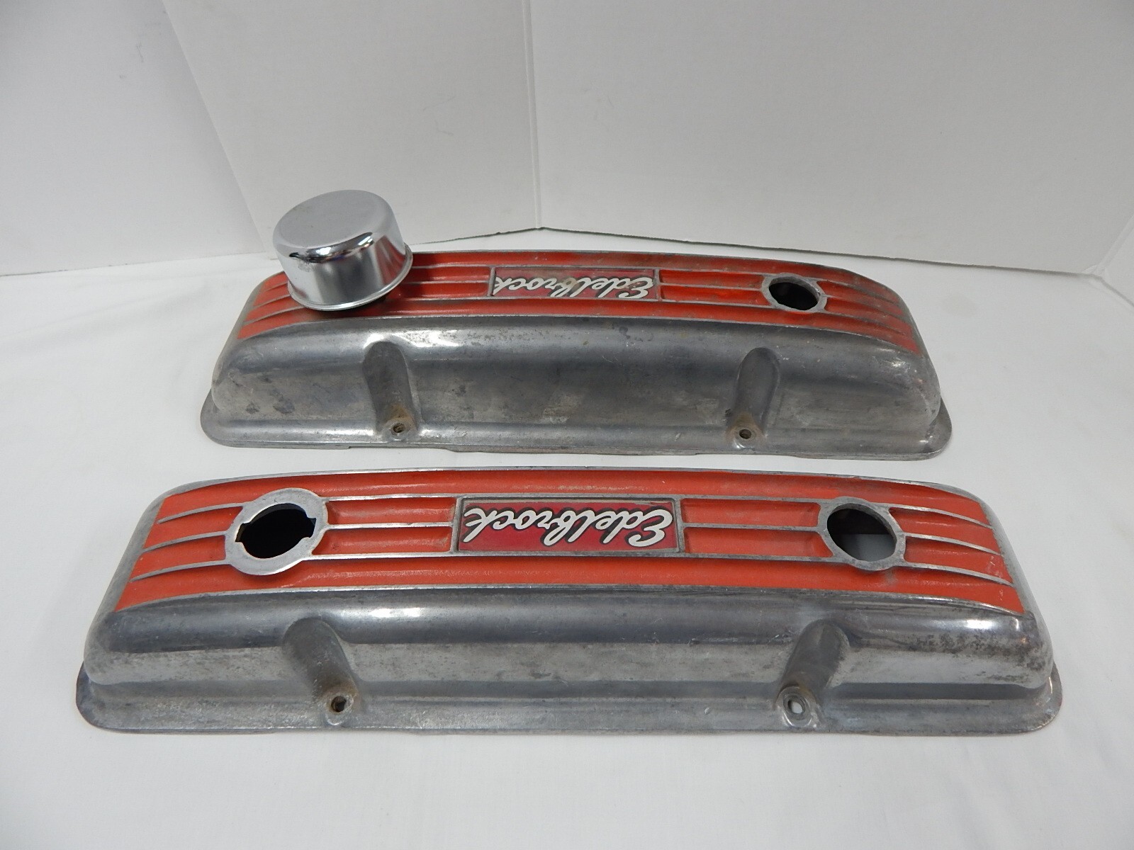 Vtg Aluminum Valve Cover Set Ansen Weiand Edelbrock SBC Small Block Chevy 327 eBay
