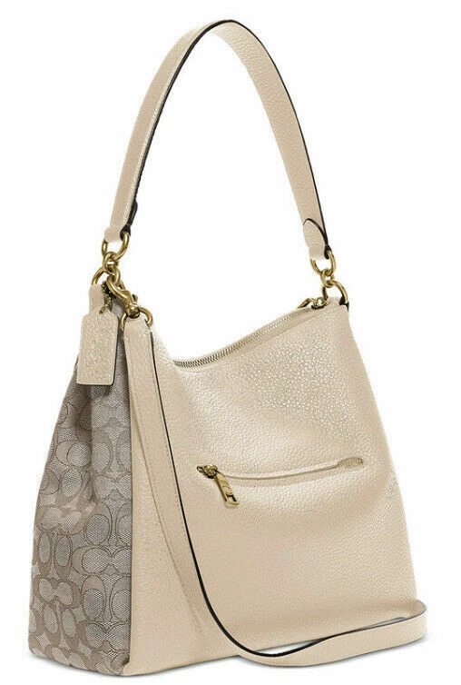 Coach Shay Stone Gold Shoulder Bag In Signature Jacquard Original Packaging
