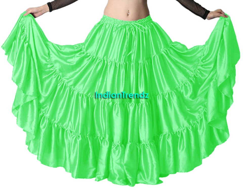 Jupe Longue Tribal Gypsy 4 Pans – Coton Multicolore – Danse Orientale ATS – Taille Unique Extensible