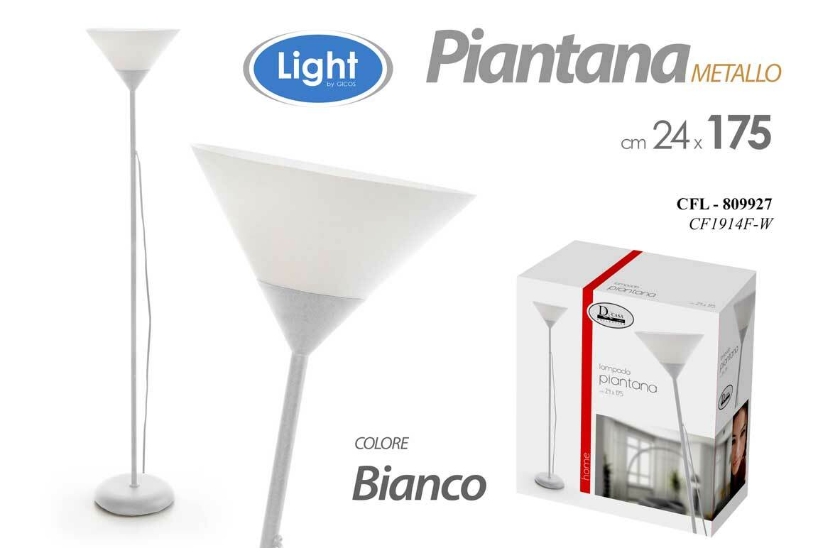 Piantana Verticale Metallo Bianco 24x175 cm CFL-809927 | Alta Qualità