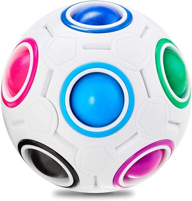 Vdealen Magic Rainbow Puzzle Ball Speed Cube Puzzle Fun Stress Reliever Brain 