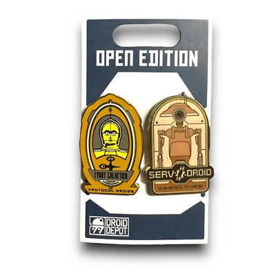 Disney Star Wars protocol C-3PO & Serv Droids Open Edition Carded Set of 2  V-I