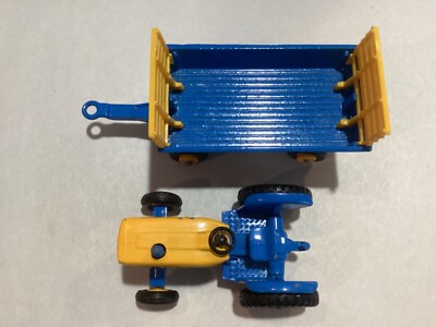 Vintage Lesney Matchbox NO 39, No 40 Blue Ford Tractor (VG) and