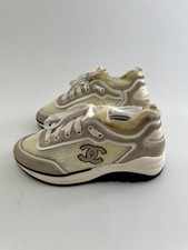 Chanel Two Tone Suede and Knit Fabric CC Low Top Sneakers Size 36 EU 6 US 3 UK