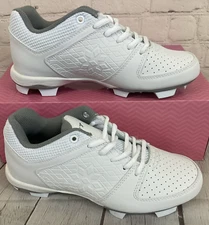 RIP-IT RIPDICY-WW-040 Girl's Diamond Softball Cleats White Grey US 4Y