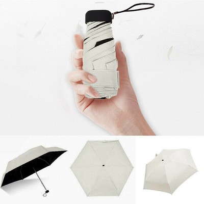 Mini Ultraleicht Regenschirm Sun Taschenschirm 5 Falten Sonnenschirm Schirm~