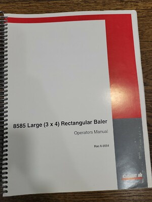 CASE IH OPERATORS MANUAL 8585 LARGE 3X4 RECTANGULAR BALER