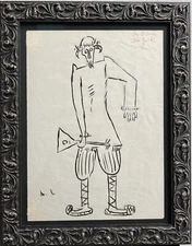 Marie Laurecin (1885-1956) Very Rare "The Goat" Ink on Paper signed lower Lf