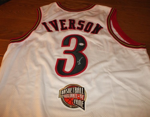 ALLEN IVERSON AUTO PHILADELPHIA 76ERS THE ANSWER 2001 NBA FINALS/HOF JERSEY-PSA - Picture 4 of 9