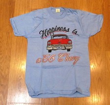 1956 CHEVY TEE SHIRT HAPPINESS is a 56 CHEVY Childs Size 14-16 ** USA MADE **
