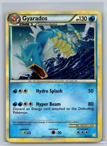 Gyarados 4/123 Holo Rare HeartGold & SoulSilver Pokemon Lightly Played