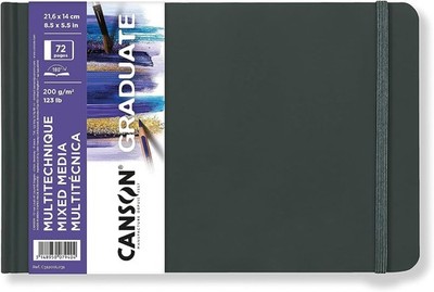 Canson Graduate Mixed Media Paper Hard Cover Art Journal 8.5x5.5 inches 36